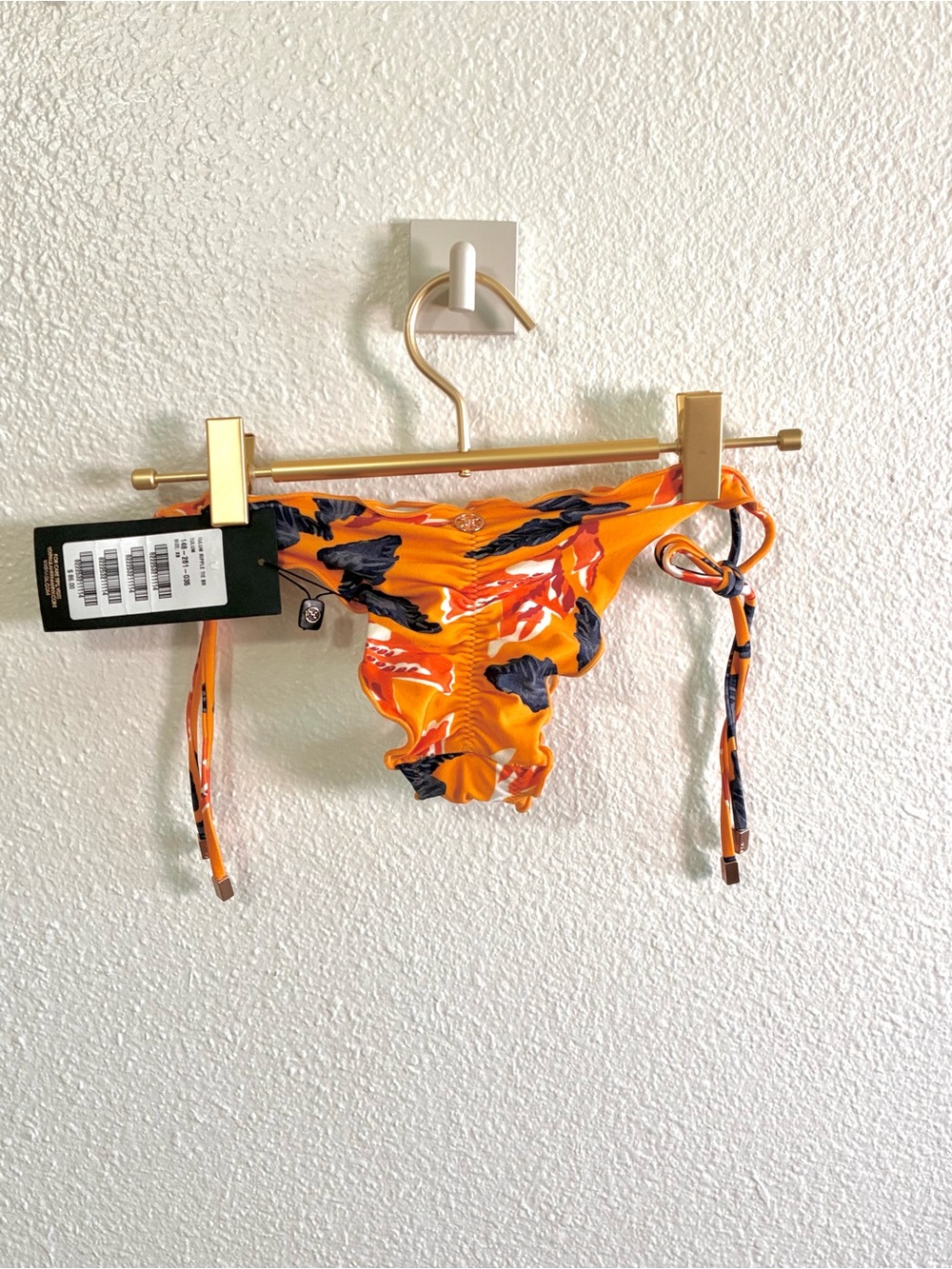 NWT ViX Tulum Ripple Tie Bikini Bottom Orange XS